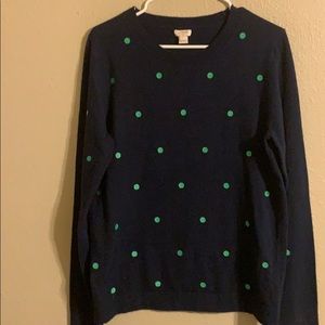 J. Crew polka dot sweater large